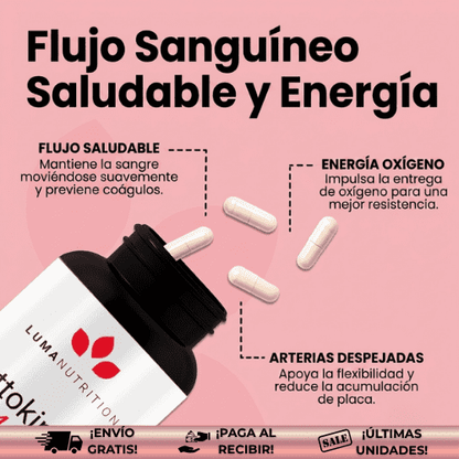 Pastillas NattoKinase® | Limpiador vascular, reduce el colesterol, la presión arterial y mejora la salud del corazón.