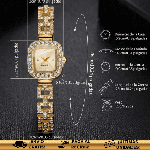 GoldenSquare® | El reloj de oro ajustable ideal para toda mujer