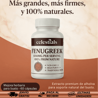 FenuGreek™ | Suplemento para a Revolución Natural de tu Busto, Sin Riesgos ni Quirófano