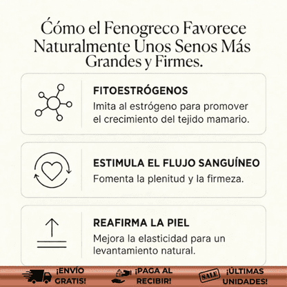 FenuGreek™ | Suplemento para a Revolución Natural de tu Busto, Sin Riesgos ni Quirófano