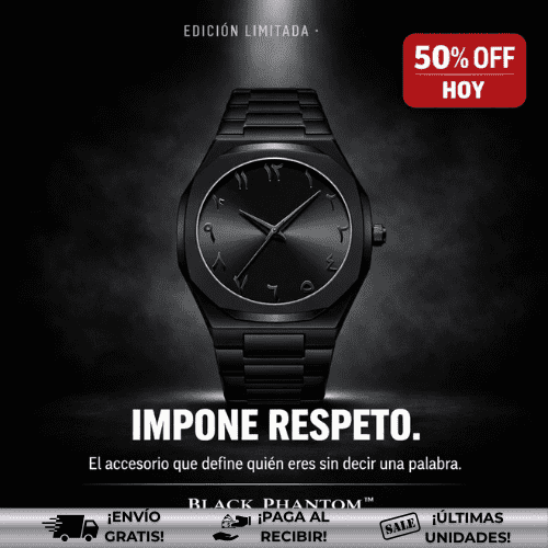 BlackPhantom™ | Reloj árabe imponente y versátil