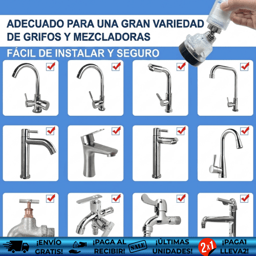 Purify® ¡Oferta2x1! | Filtro purificador de agua para grifo