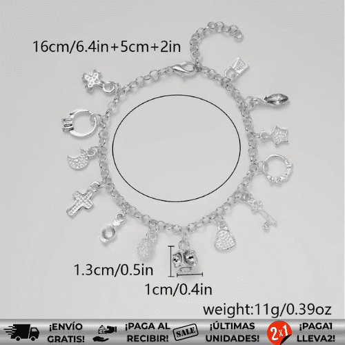 Amatista™ ¡OFERTA 2X1! |  Pulsera de Plata 925 con 13 amuletos