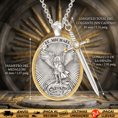 Sancto® ¡Oferta 2x1! | Collar San Miguel Arcángel con caja de regalo