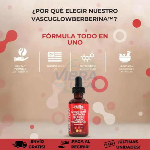 VascuGlowBerberina™ + eBook Profesional | Reduce tus niveles de azúcar en sangre y toma el control total de tu cuerpo