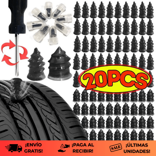 FixWheel® Kit x20 unds | Sella llantas en segundos sin desmontar y sin talleres